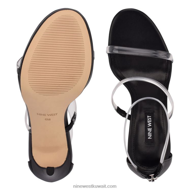 Nine West الصنادل ذات الكعب العالي واضح / أسود VVL08537