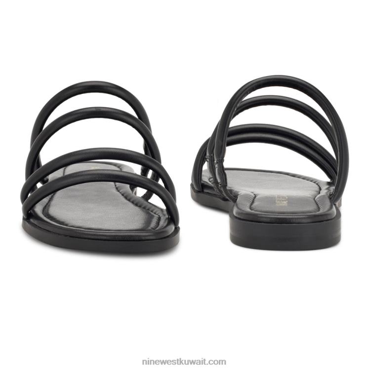 Nine West صندل منزلق مسطح بسعادة أسود VVL0853