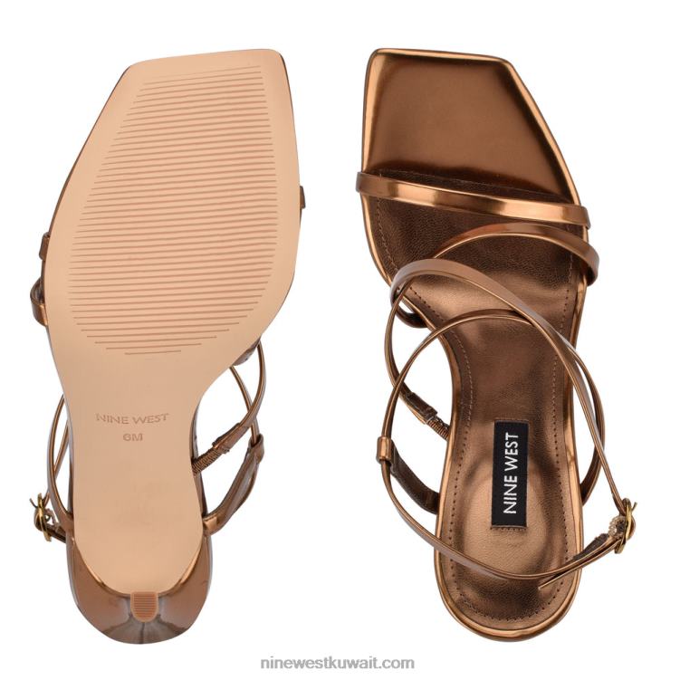 Nine West صندل بكعب تيلاس البرونز VVL08551