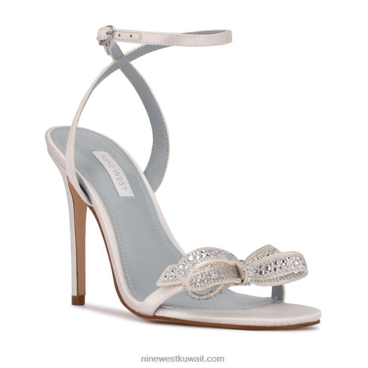Nine West الزواج من الصنادل ذات الكعب العالي الساتان الأبيض VVL08558