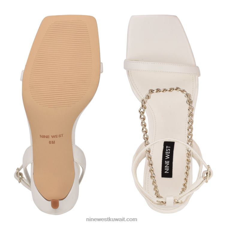 Nine West صندل طويل برباط على الكاحل أبيض VVL08562