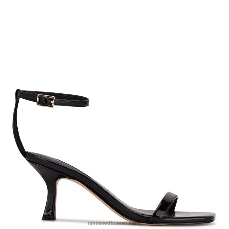 Nine West الصنادل ذات الكعب الناضج أسود براءة اختراع VVL08595