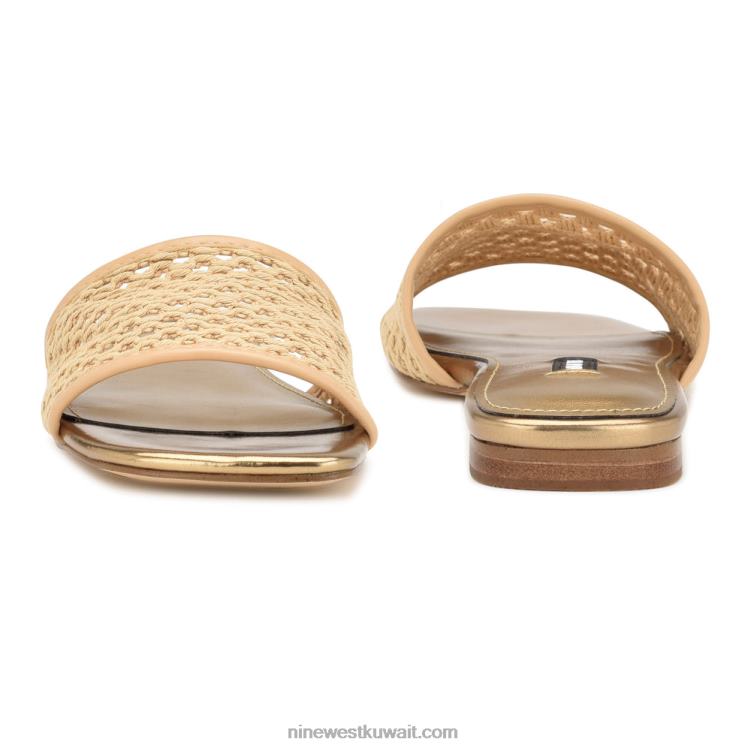 Nine West يصلح الصنادل المسطحة المنسوجة ضوء طبيعي VVL0859