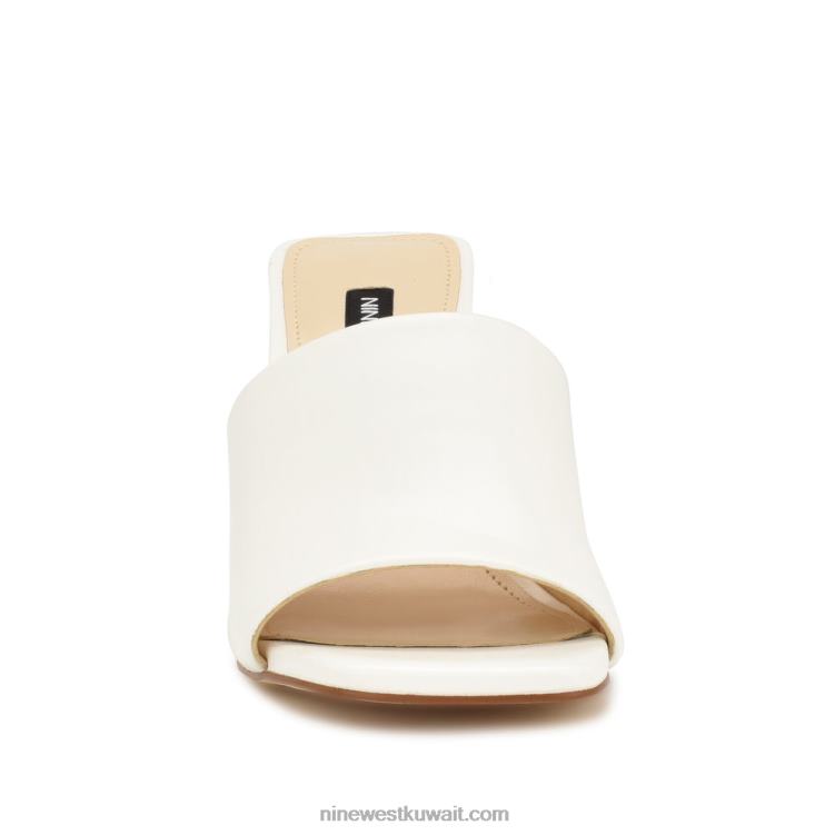 Nine West صندل منزلق ذو كعب عالٍ أبيض VVL08650