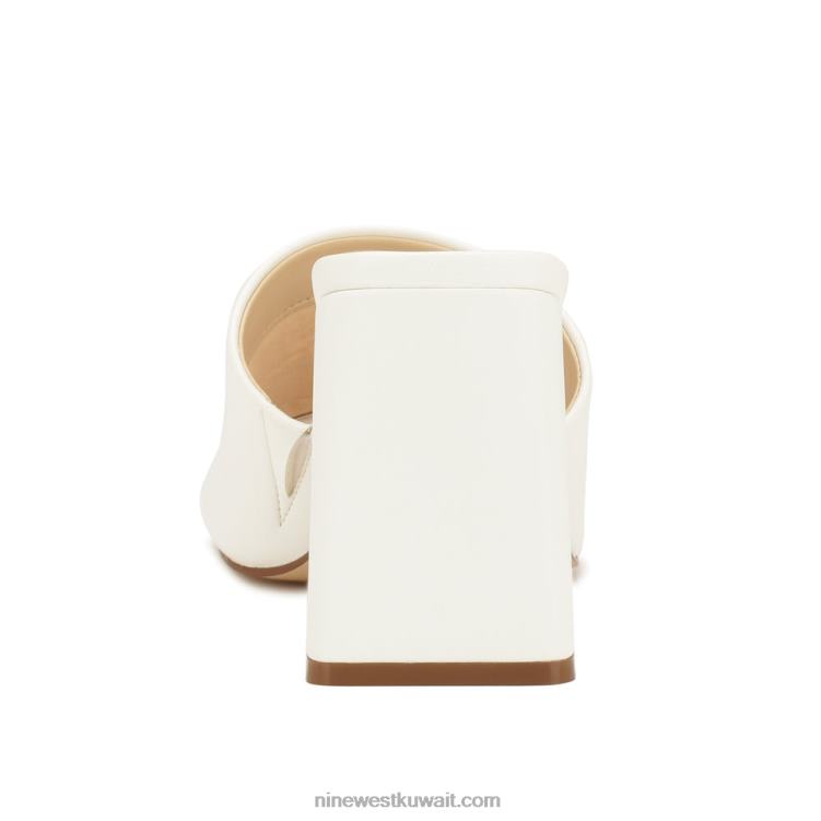 Nine West صندل منزلق ذو كعب عالٍ أبيض VVL08650