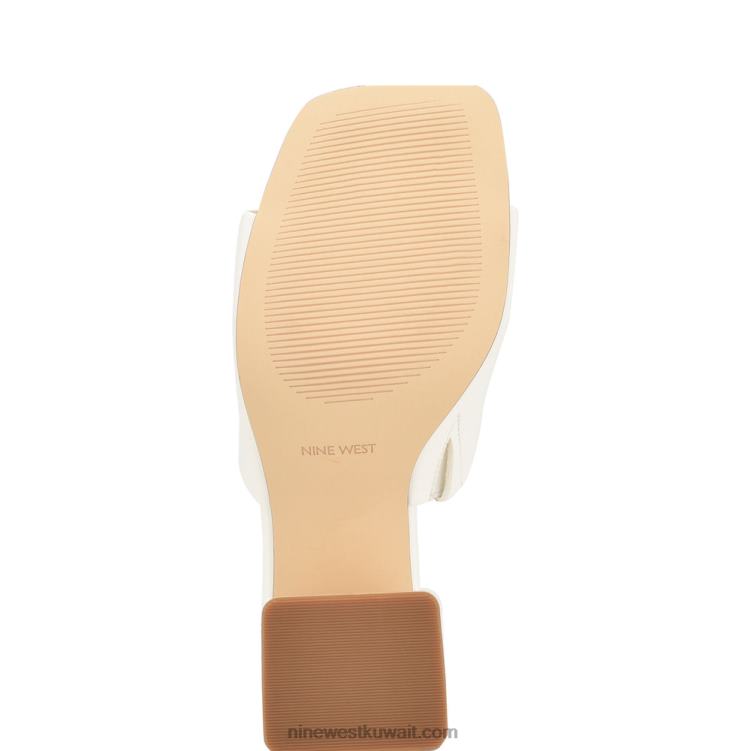 Nine West صندل منزلق ذو كعب عالٍ أبيض VVL08650