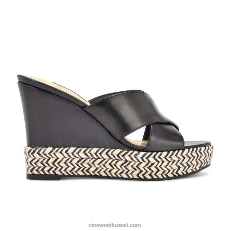 Nine West صندل ويدج متدرج الألوان أسود VVL08659
