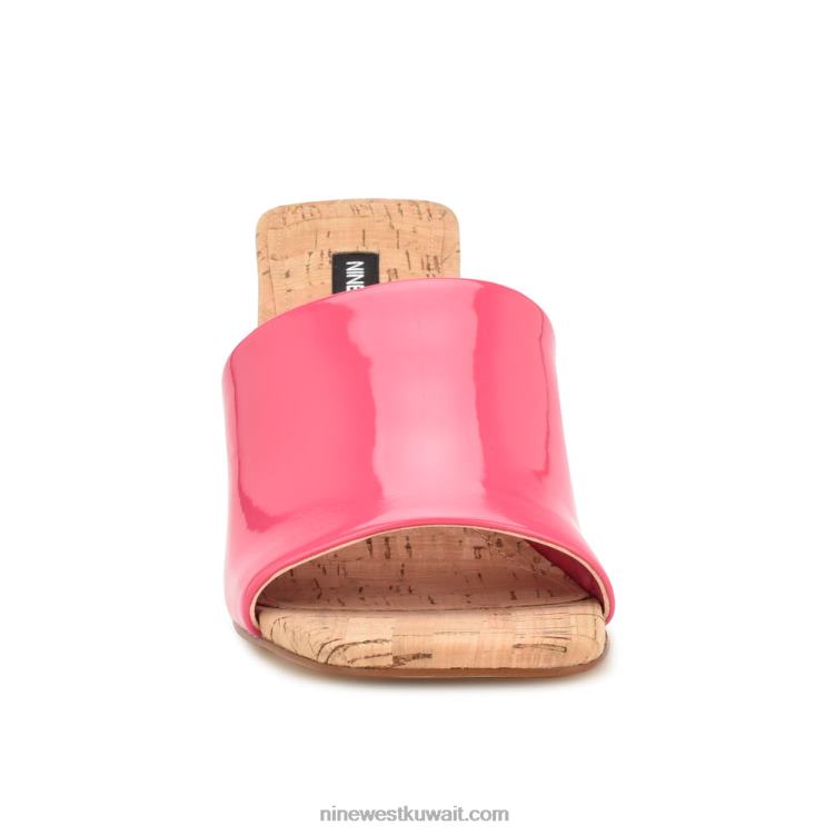 Nine West صندل منزلق ذو كعب عالٍ براءات الاختراع الوردي VVL08668