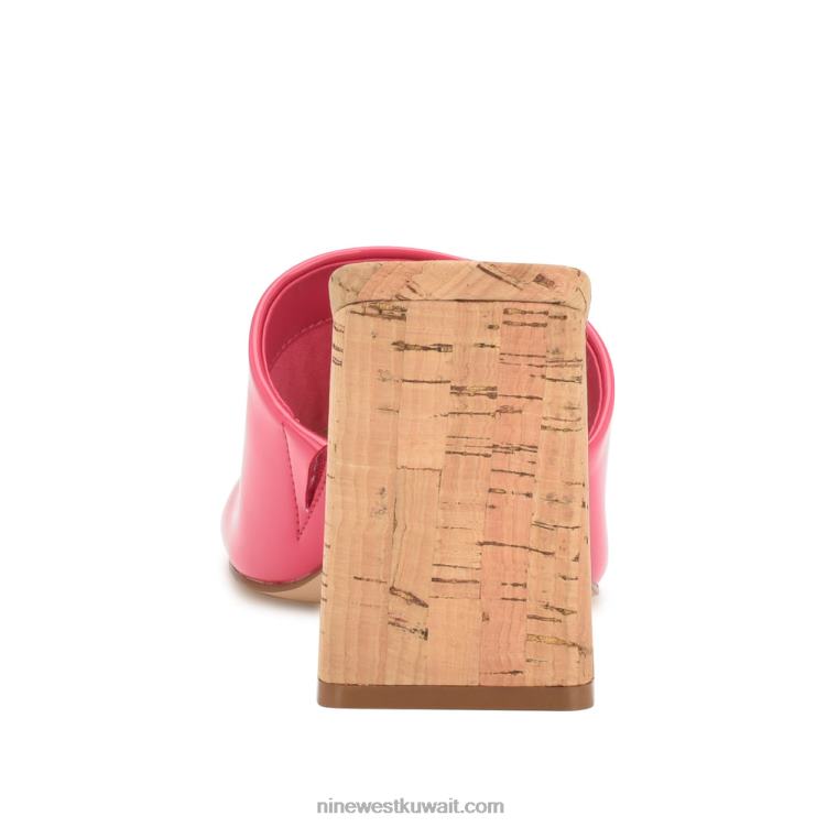 Nine West صندل منزلق ذو كعب عالٍ براءات الاختراع الوردي VVL08668