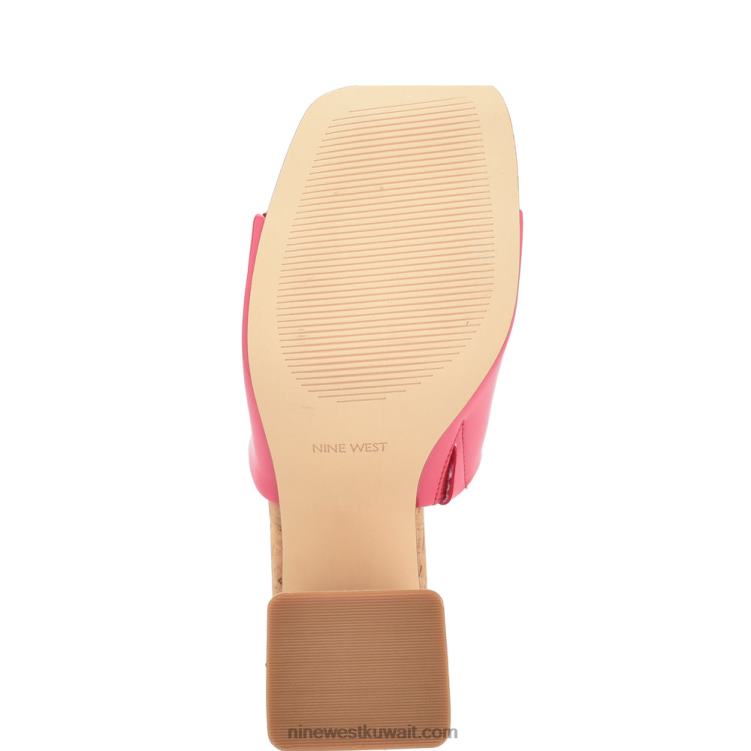 Nine West صندل منزلق ذو كعب عالٍ براءات الاختراع الوردي VVL08668