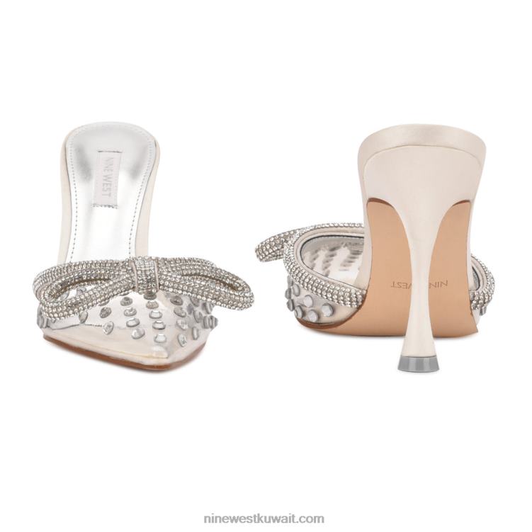 Nine West شبشب نانيتا بكعب واضح / الكريستال الفضي VVL08710