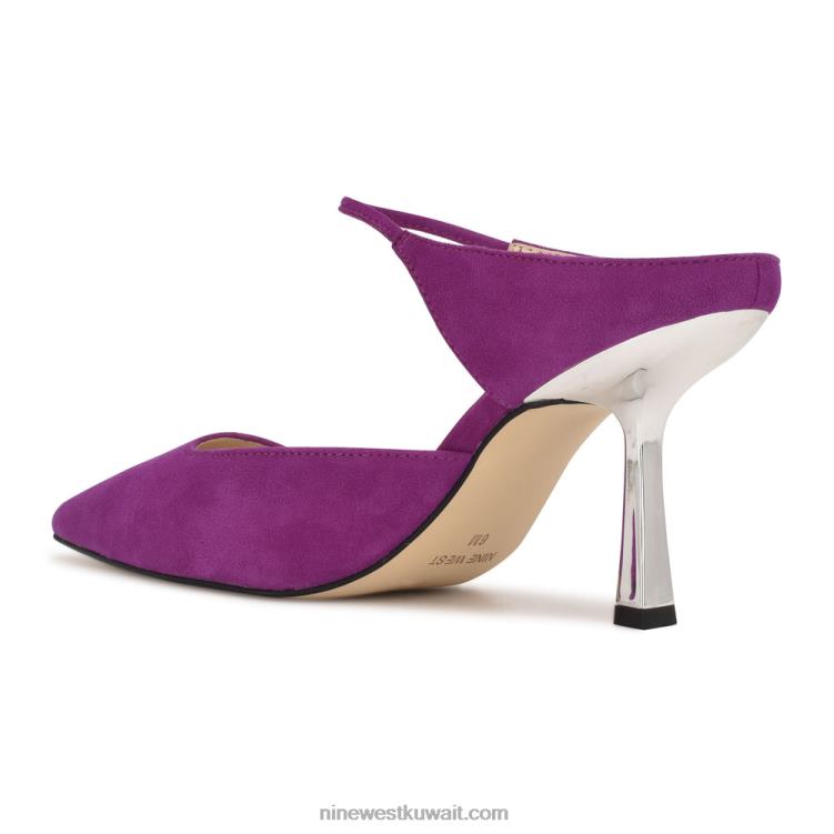 Nine West البغال ماديس جلد الغزال الأرجواني VVL08733