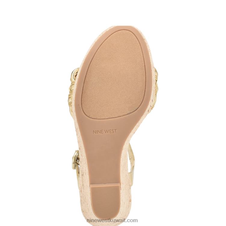 Nine West صندل هوسانا إسبادريل بكعب عريض بلاتينو VVL08748