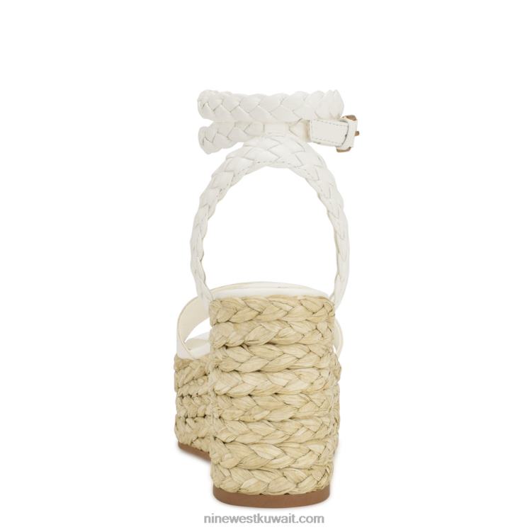 Nine West صندل إسفين من كيلي أبيض VVL08751
