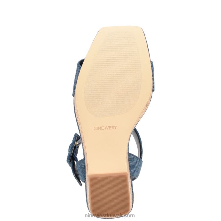 Nine West الصنادل إسفين الملاعب الدنيم الأزرق VVL08765