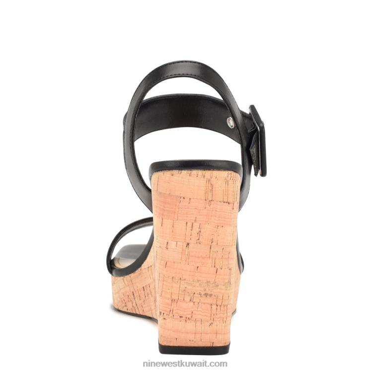 Nine West الصنادل إسفين الملاعب أسود VVL08766