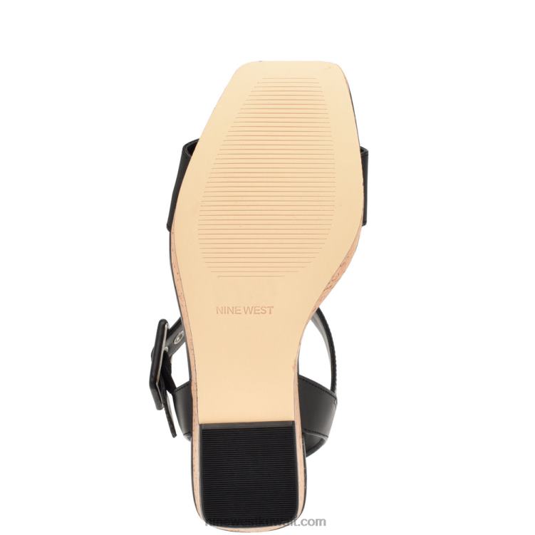 Nine West الصنادل إسفين الملاعب أسود VVL08766
