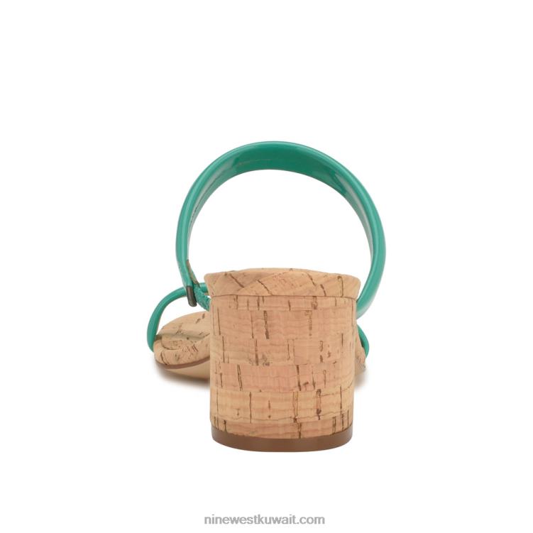 Nine West الصنادل ذات الكعب العالي الفلين الأخضر الزمرد VVL08806