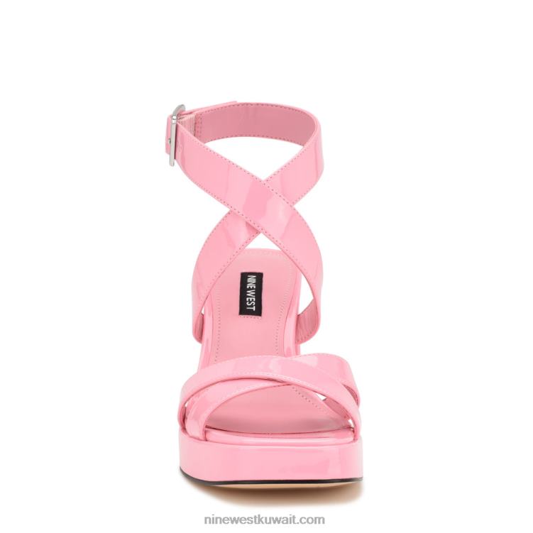 Nine West معالجة الصنادل منصة حزام الكاحل براءات الاختراع الوردي VVL08820