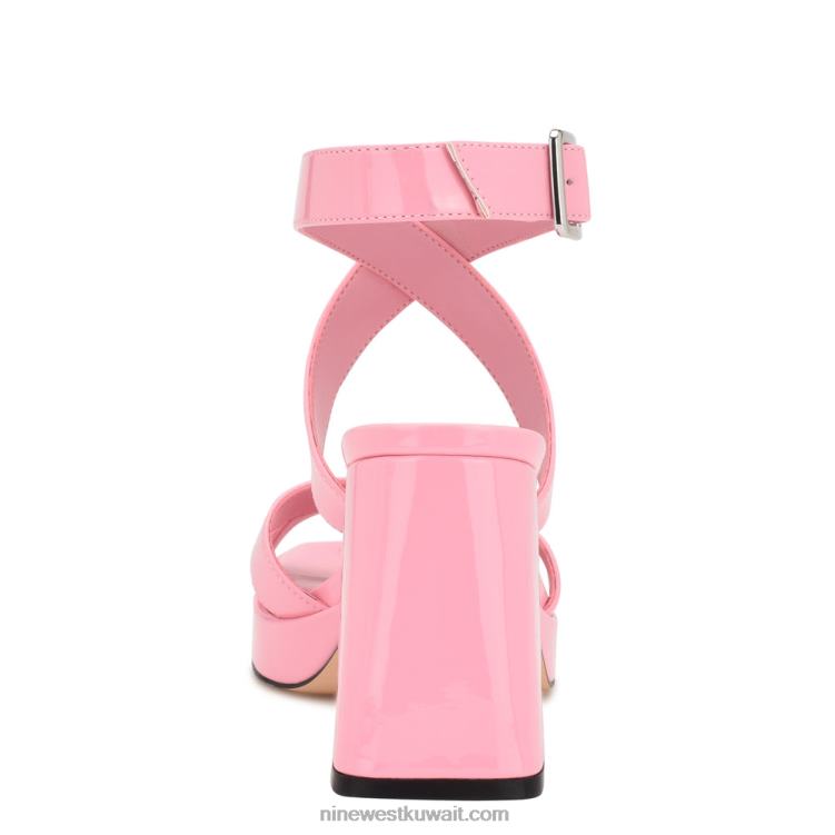 Nine West معالجة الصنادل منصة حزام الكاحل براءات الاختراع الوردي VVL08820