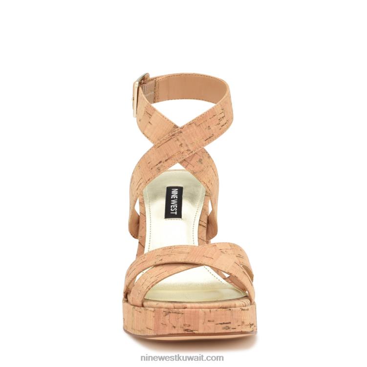 Nine West معالجة الصنادل منصة حزام الكاحل الفلين الطبيعي VVL08821
