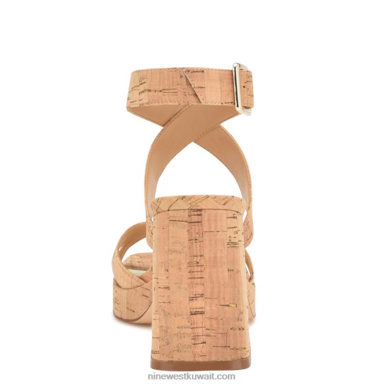 Nine West معالجة الصنادل منصة حزام الكاحل الفلين الطبيعي VVL08821