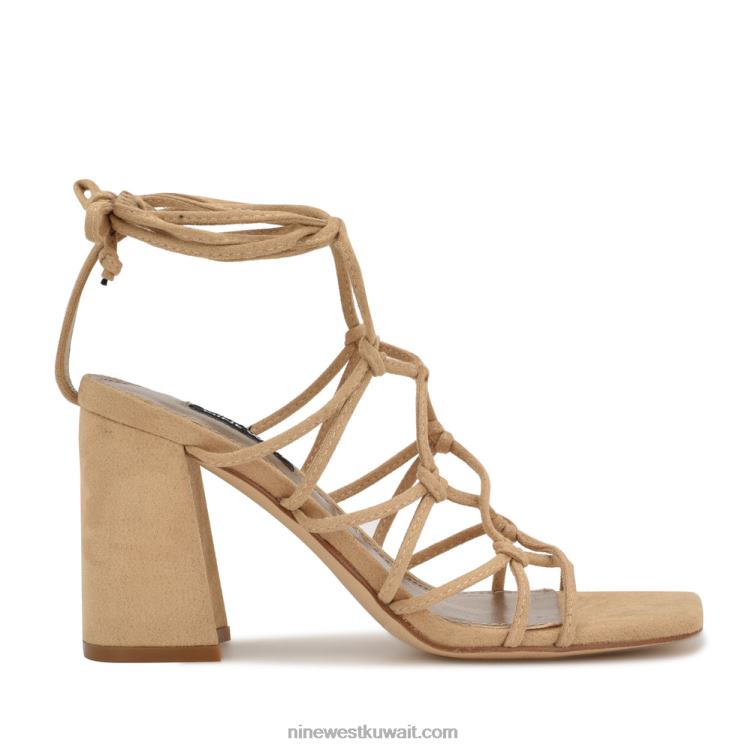 Nine West صندل ملفوف حول الكاحل تان سويدي VVL08837