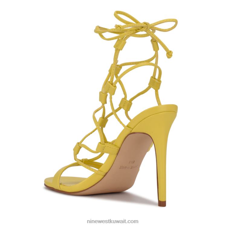 Nine West مزيج الصنادل التفاف الكاحل أصفر جديد VVL08855