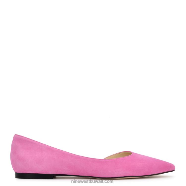 Nine West شقق بلاها دورساي النيون الوردي الجلد المدبوغ VVL08887