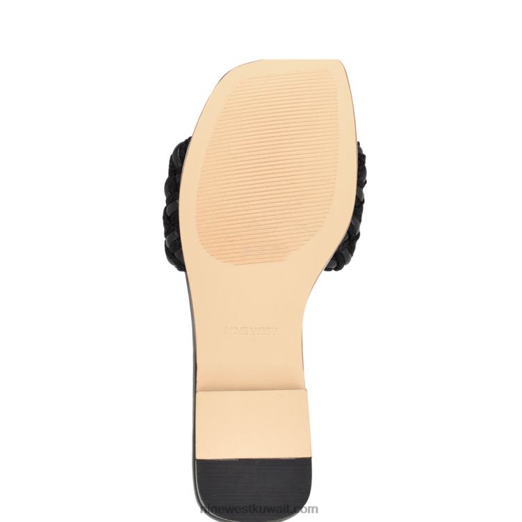Nine West الصنادل المسطحة ماسي أسود VVL088