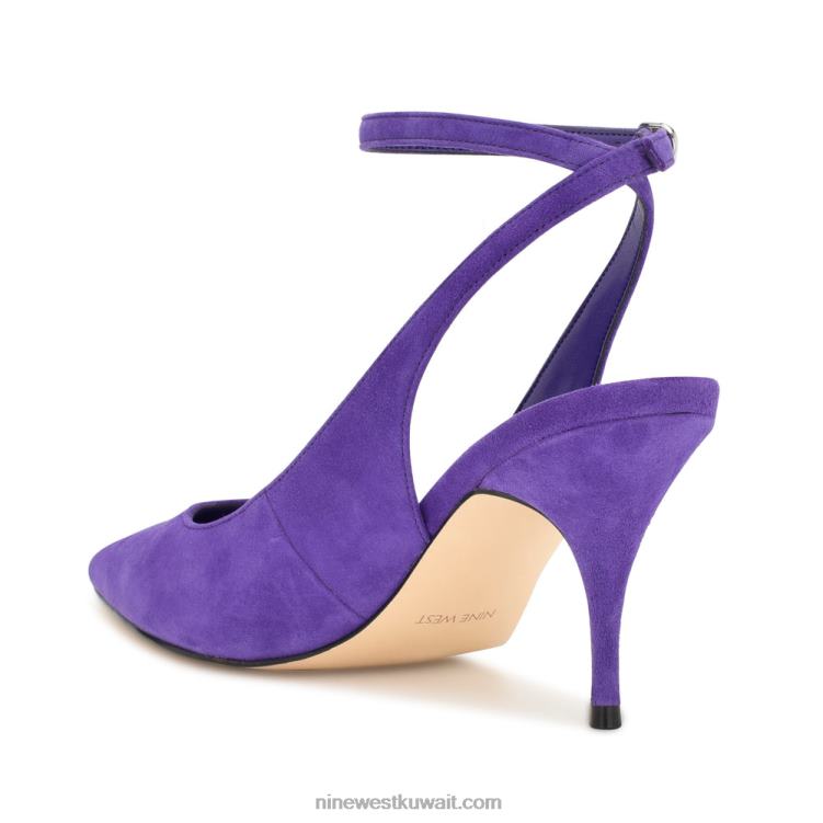 Nine West حذاء بوكا برباط للكاحل جلد الغزال الأرجواني VVL08907
