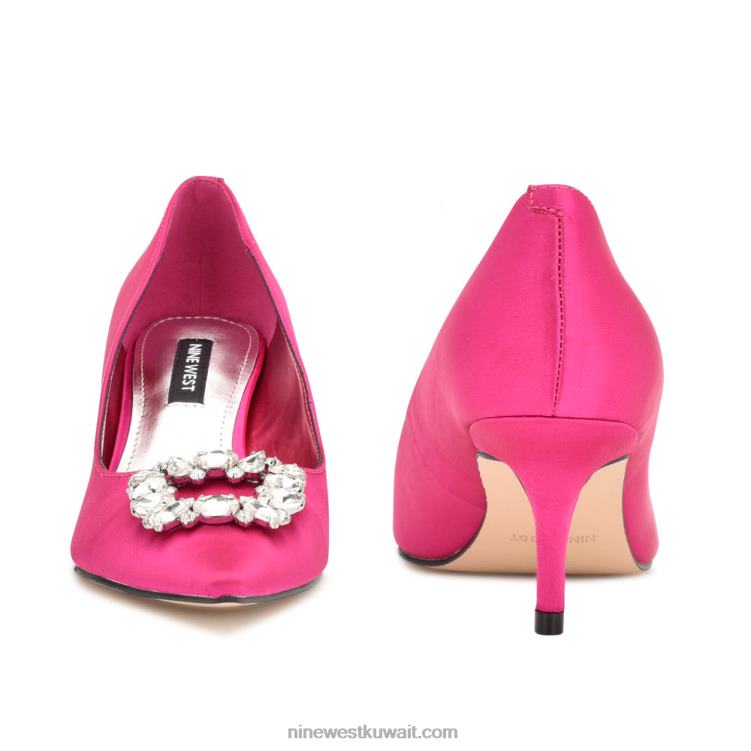 Nine West مضخات أفولون بمقدمة مدببة الكريستال الساتان الوردي VVL08909