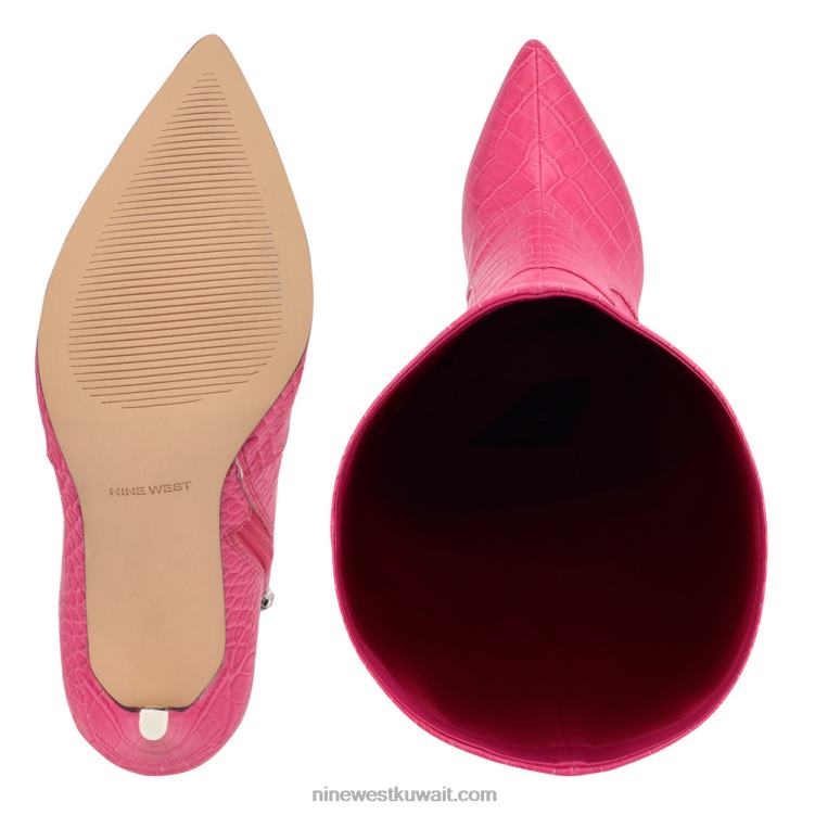 Nine West تالر أحذية بكعب التمساح الوردي منقوش VVL08913