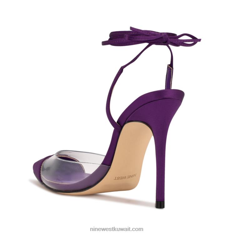 Nine West أضخم مضخات لف الكاحل أرجواني / واضح VVL08936