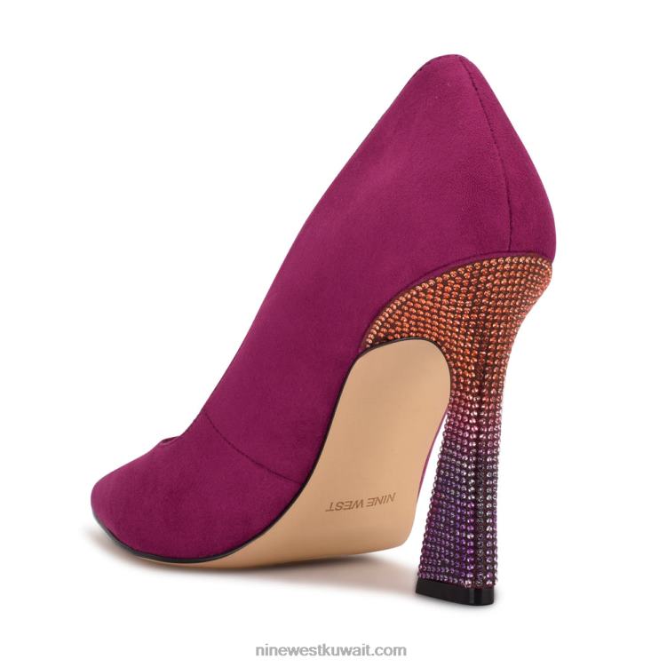 Nine West حذاء تريندز بمقدمة مدببة جلد الغزال الوردي / حجر الراين VVL08946