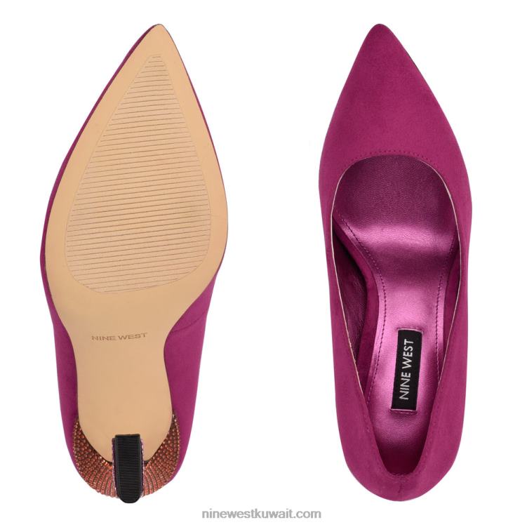 Nine West حذاء تريندز بمقدمة مدببة جلد الغزال الوردي / حجر الراين VVL08946