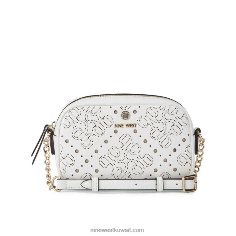 Nine West delaine كاميرا صغيرة crossbody البصرية الأبيض VVL082458