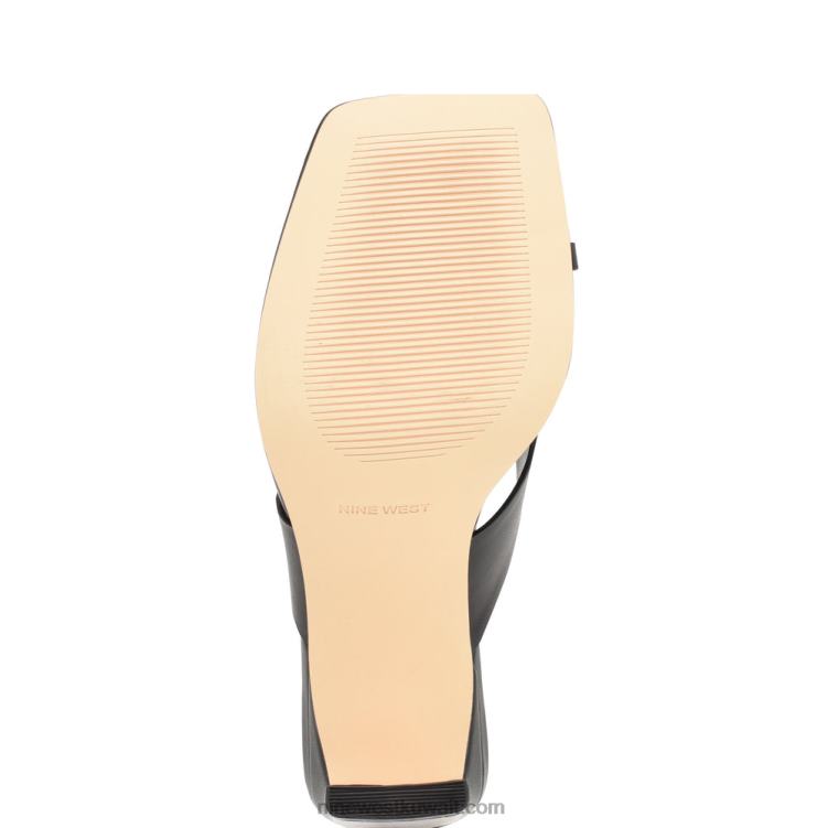Nine West صندل ثونغ بكعب من durlife أسود VVL08175