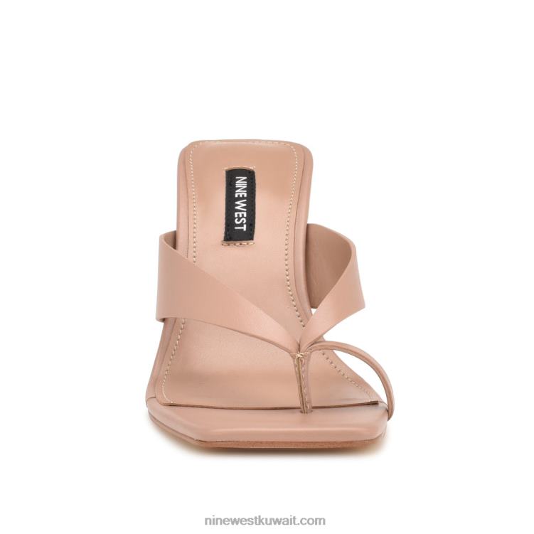 Nine West صندل ثونغ بكعب من durlife استحى غامق VVL08176