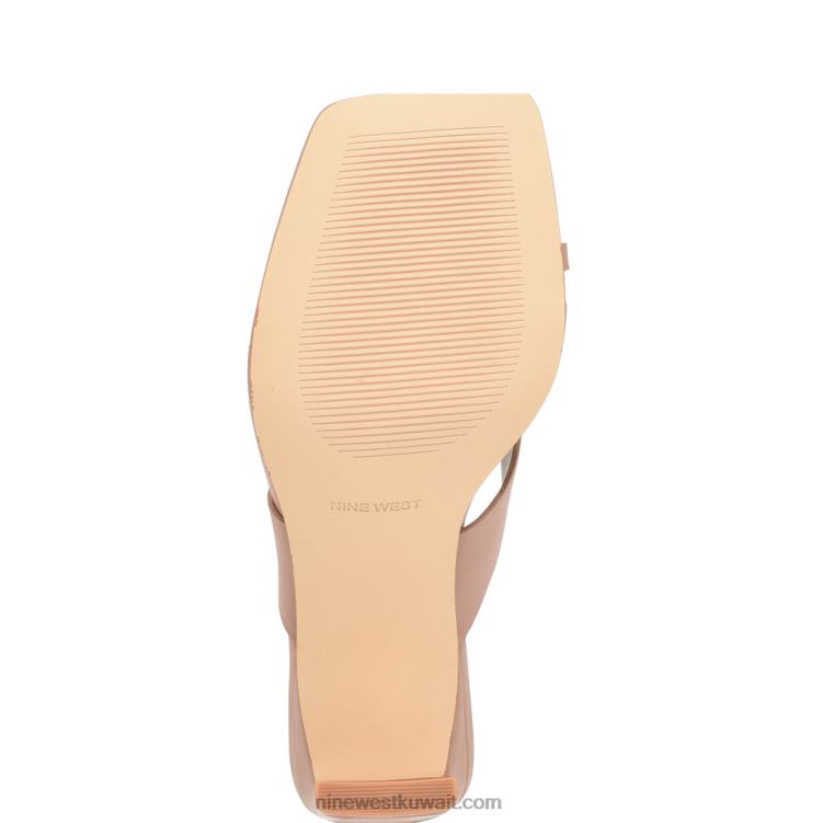 Nine West صندل ثونغ بكعب من durlife استحى غامق VVL08176