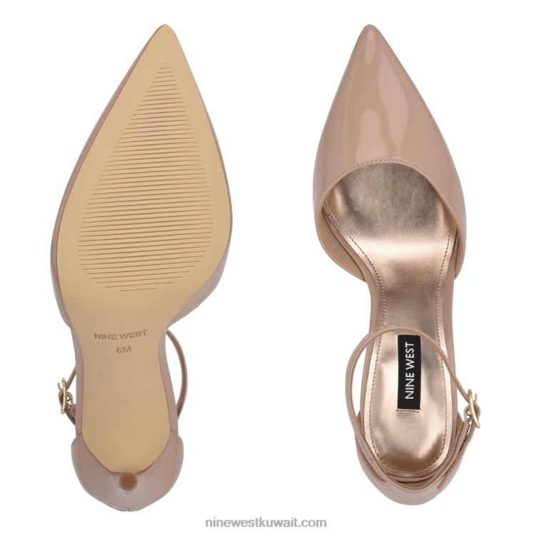 Nine West faiz مضخات مدببة من الأمام حزام الكاحل عارية بالكاد VVL081465