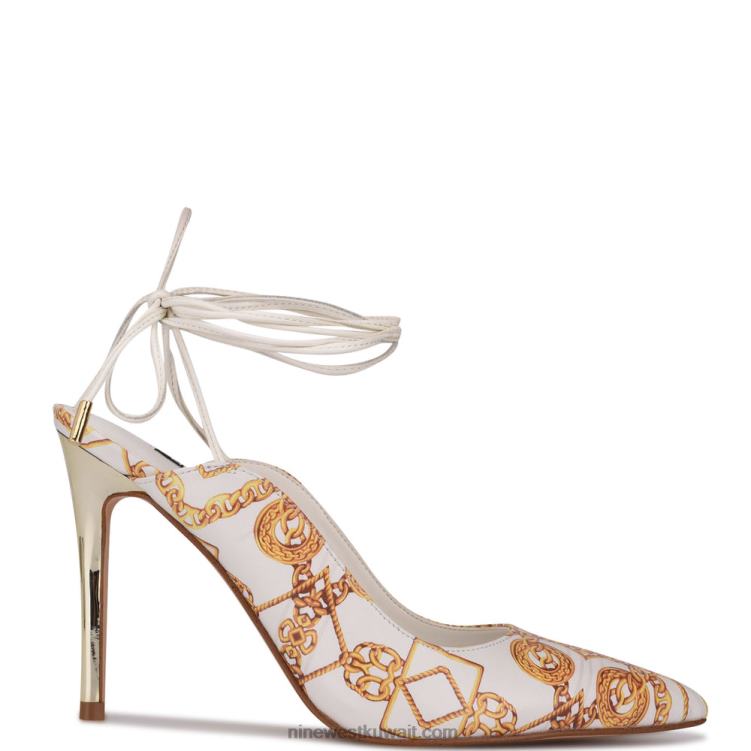Nine West فستان برباط من feya متعدد الأبيض VVL082015