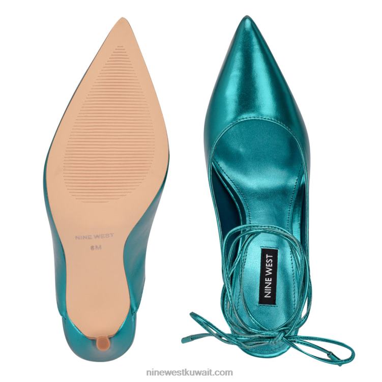 Nine West فستان برباط من feya الفيروز المعدني VVL082016