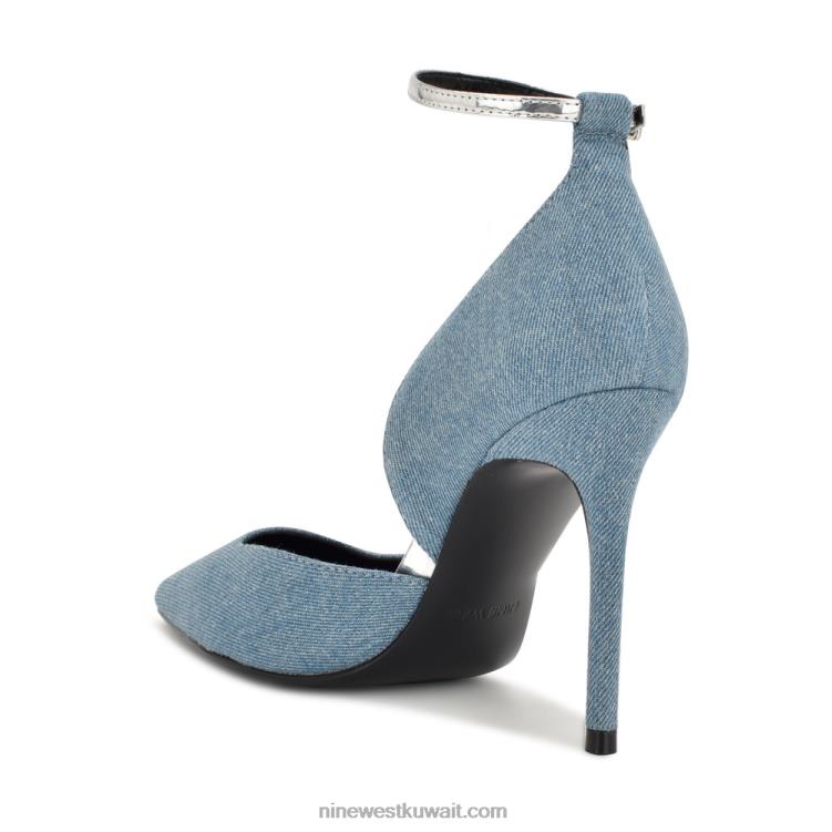 Nine West finda d'orsay حذاء عالي الكعب الدنيم الأزرق VVL08872