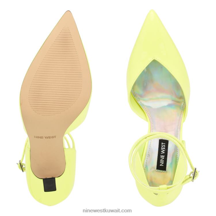 Nine West حذاء frends دورسي برباط عند الكاحل براءة اختراع النيون الخضراء VVL08893