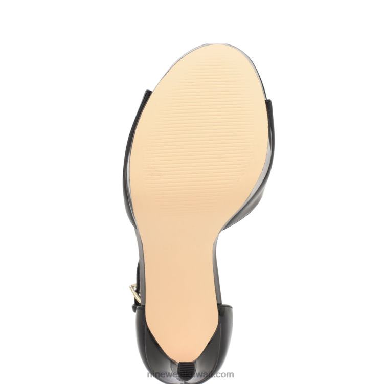 Nine West صندل برباط كاحل من grilo أسود براءة اختراع VVL08189