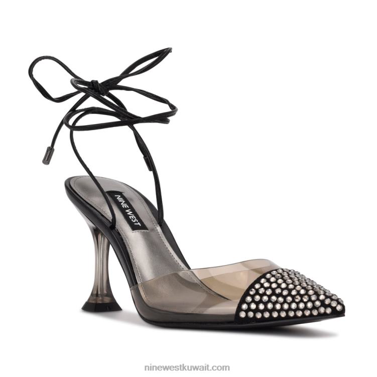 Nine West مضخات يلف الكاحل haina دخان اسود VVL081241