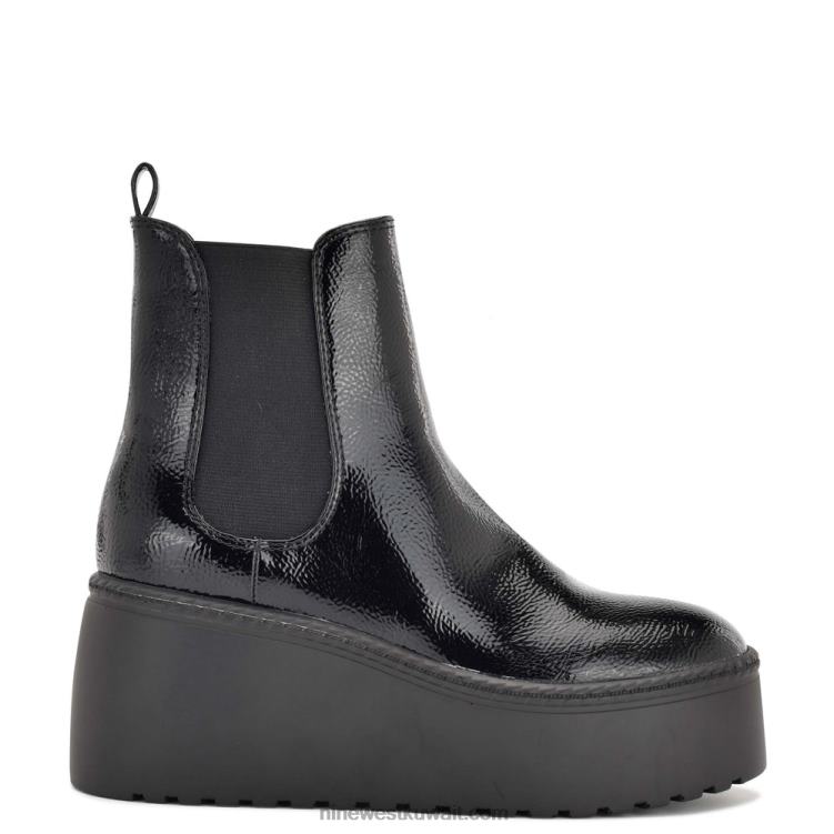 Nine West الجوارب منصة henrita تشيلسي أسود براءة اختراع VVL082927