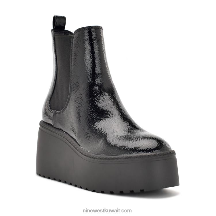 Nine West الجوارب منصة henrita تشيلسي أسود براءة اختراع VVL082927