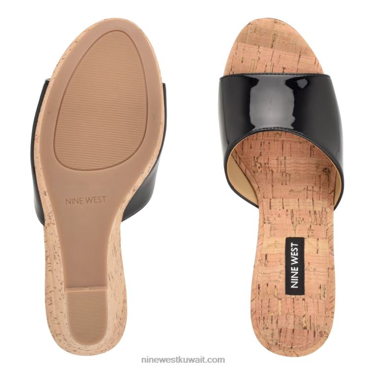Nine West صندل منزلق إسفين من herden أسود VVL08197